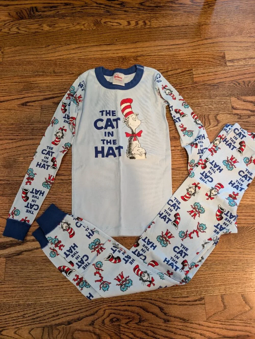 HA Cat in the Hat Long Johns PJ set (140/10)